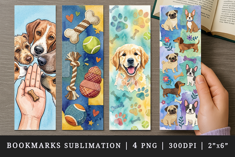 Dog lover bookmarks printable sublimation bookmark design