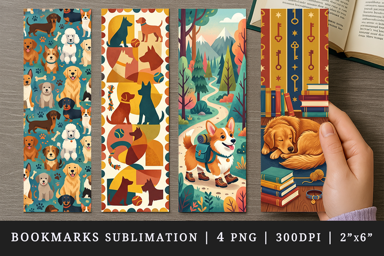 Dog lover bookmarks printable sublimation bookmark design