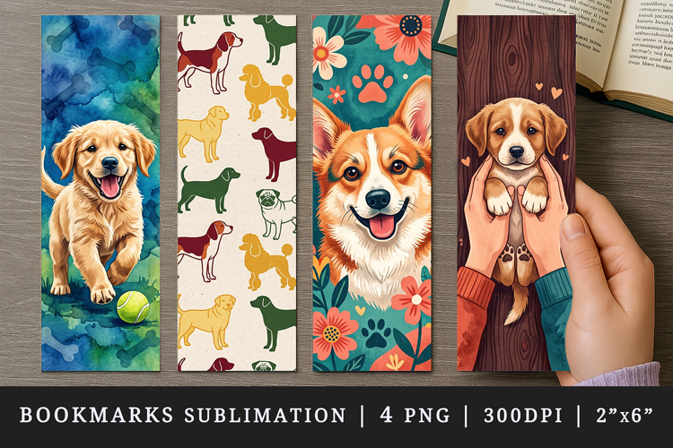 Dog lover bookmarks printable sublimation bookmark design