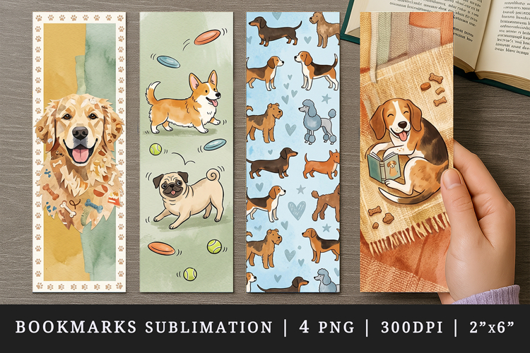 Dog lover bookmarks printable sublimation bookmark design