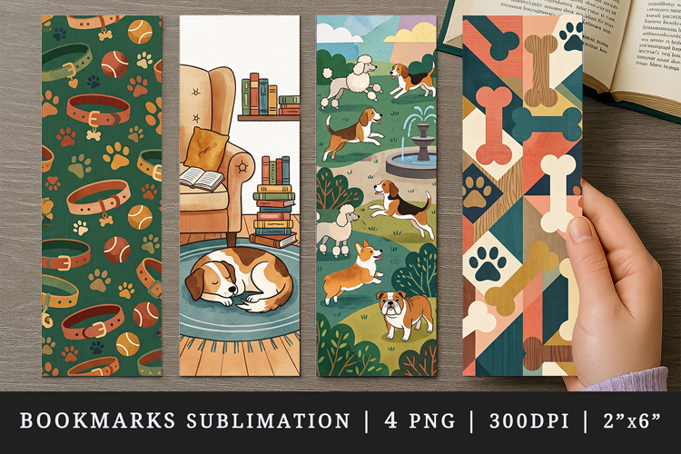 Dog lover bookmarks printable sublimation bookmark design