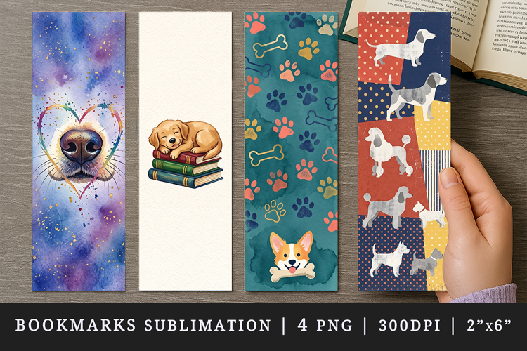 Dog lover bookmarks printable sublimation bookmark design