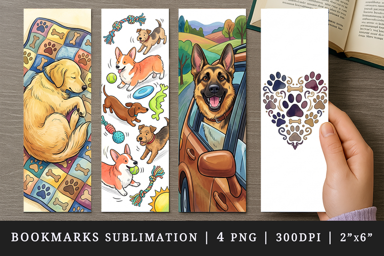 Dog lover bookmarks printable sublimation bookmark design