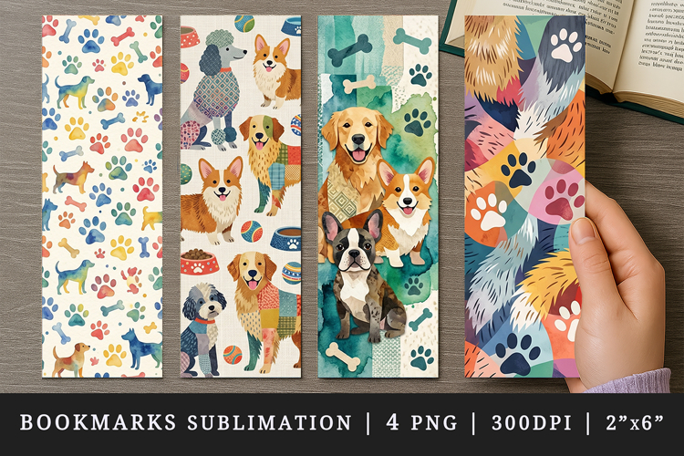Dog lover bookmarks printable sublimation bookmark design