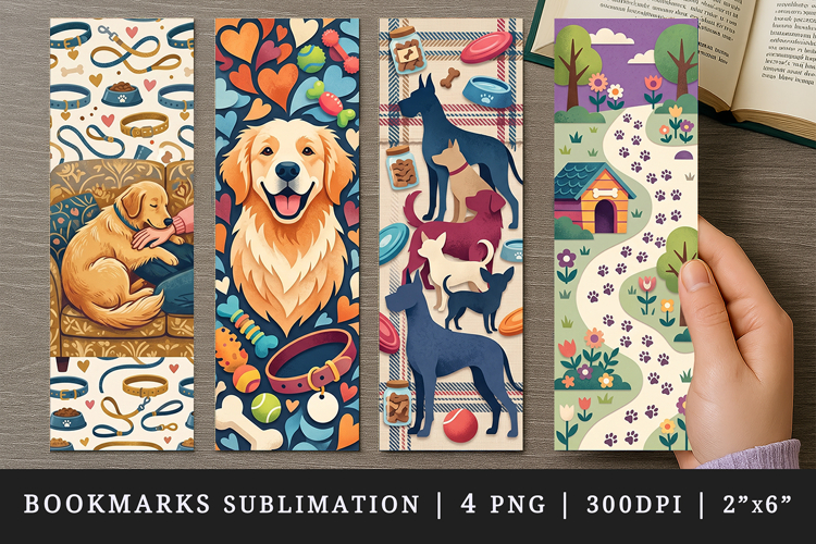 Dog lover bookmarks printable sublimation bookmark design