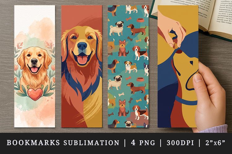 Dog lover bookmarks printable sublimation bookmark design