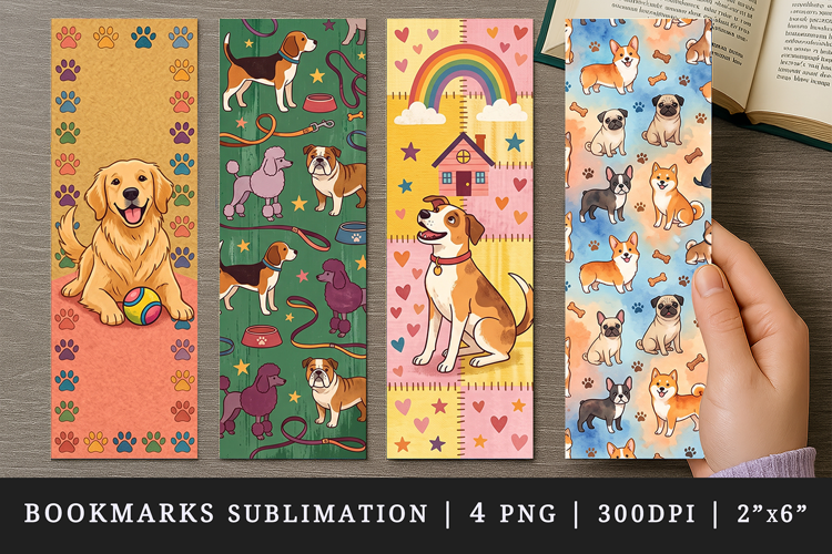 Dog lover bookmarks printable sublimation bookmark design