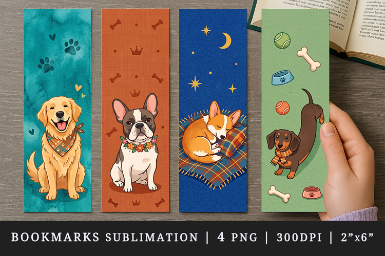 Dog lover bookmarks printable sublimation bookmark design