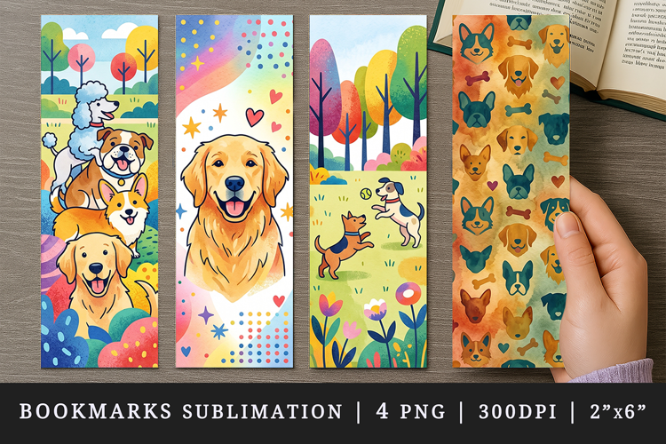 Dog lover bookmarks printable sublimation bookmark design