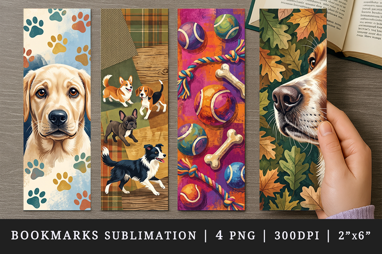 Dog lover bookmarks printable sublimation bookmark design