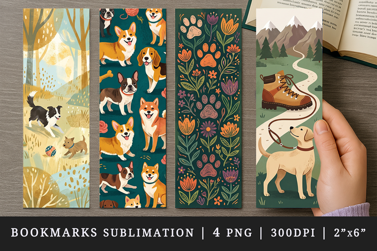 Dog lover bookmarks printable sublimation bookmark design