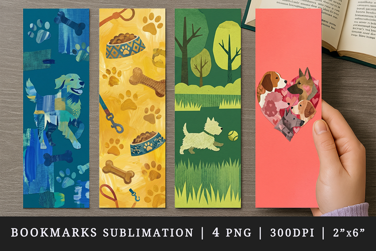 Dog lover bookmarks printable sublimation bookmark design
