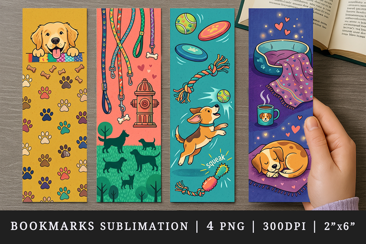 Dog lover bookmarks printable sublimation bookmark design
