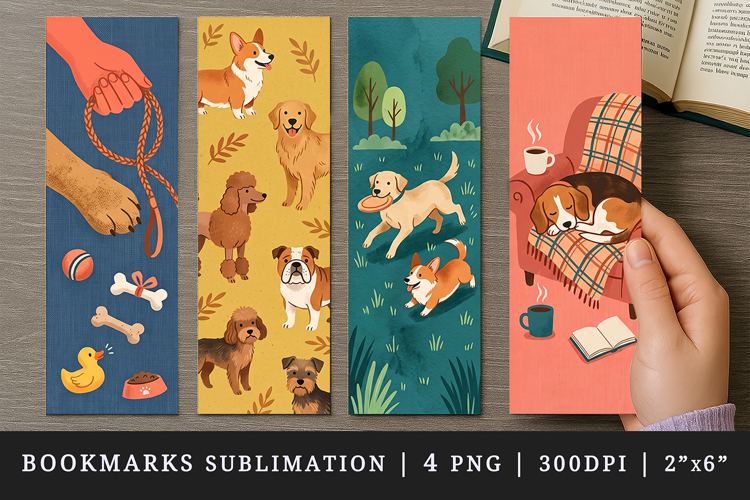Dog lover bookmarks printable sublimation bookmark design