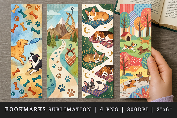 Dog lover bookmarks printable sublimation bookmark design