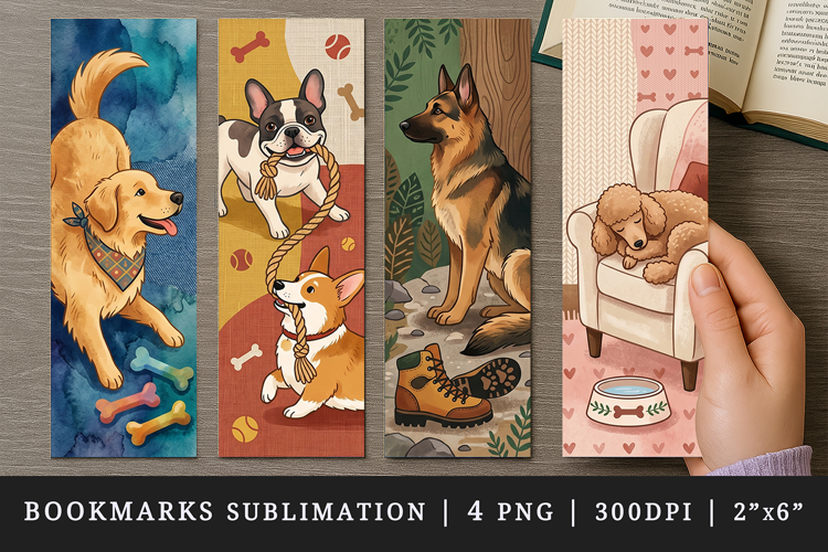 Dog lover bookmarks printable sublimation bookmark design