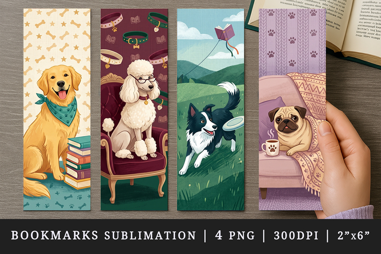Dog lover bookmarks printable sublimation bookmark design