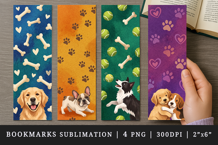 Dog lover bookmarks printable sublimation bookmark design