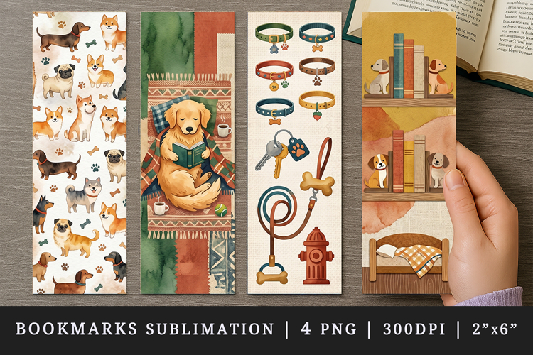 Dog lover bookmarks printable sublimation bookmark design