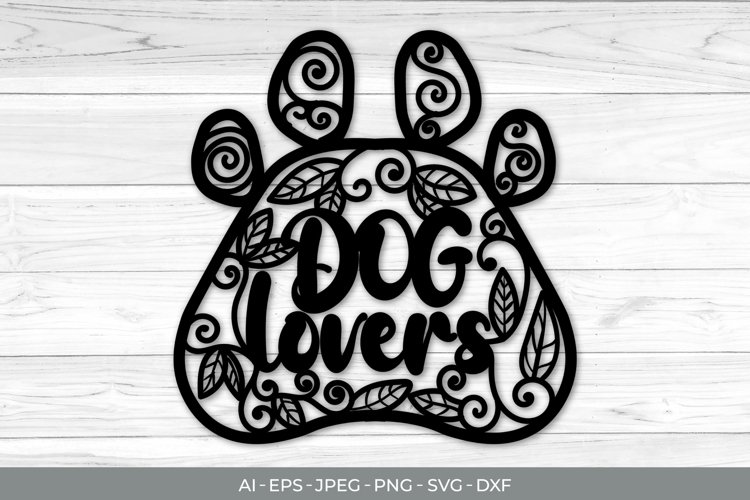 Dog Lovers Papercut SVG