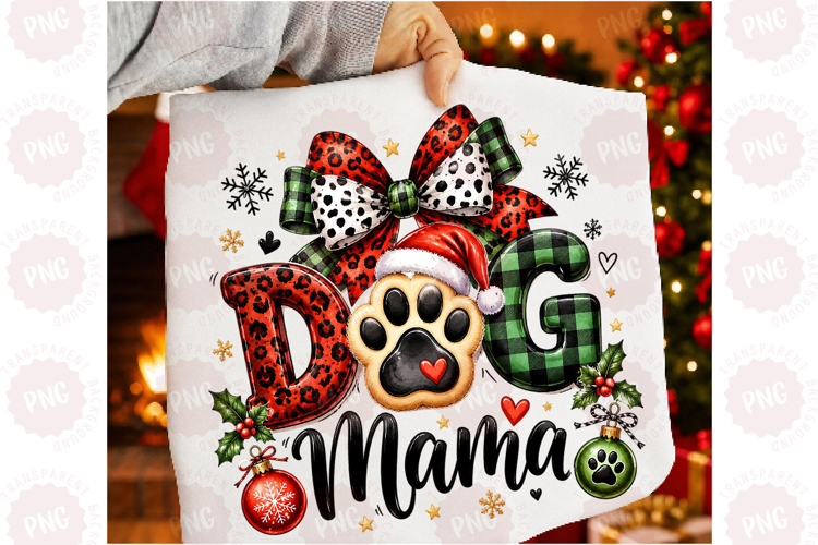 Dog Mama Christmas PNG