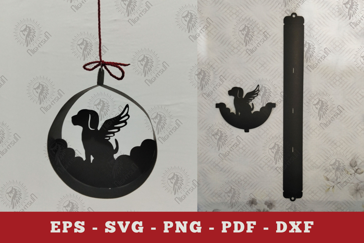Dog Memorial Papercut Ornament SVG