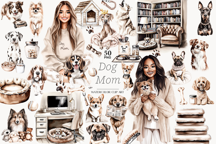 GlamArtZhanna, Dog Mom Clip Art, Dog Mom clipart, Dog lover clipart, Dogs PNG, Dogs clipart, Puppy Images, Dog Breeds Graphics, Dog Breeds png, Pets clipart, Pets illustration, Pets png, animals clipart, Puppy PNG Graphics