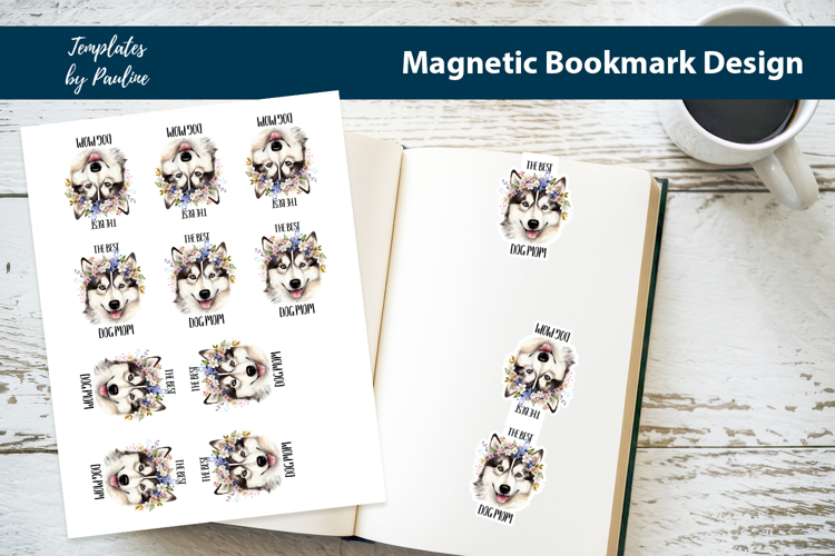 Dog Magnetic Bookmark, Siberian Husky Bookmark, Best Dog Mom