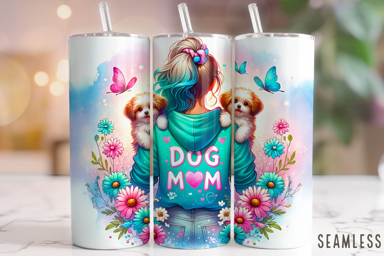 Dog Mom Tumbler Wrap, Dog Lover Tumbler PNG, Dog Tumbler PNG