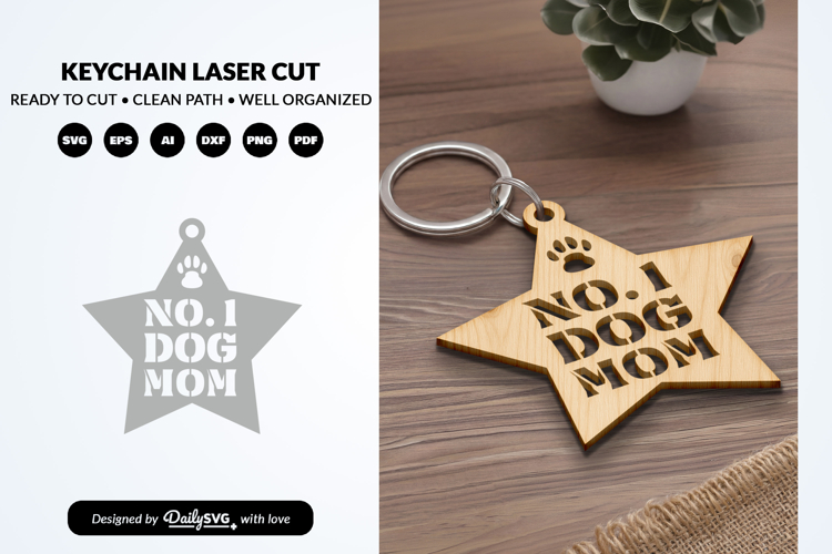 Dog Paw Keychain SVG - Pet Lover Laser Cut File