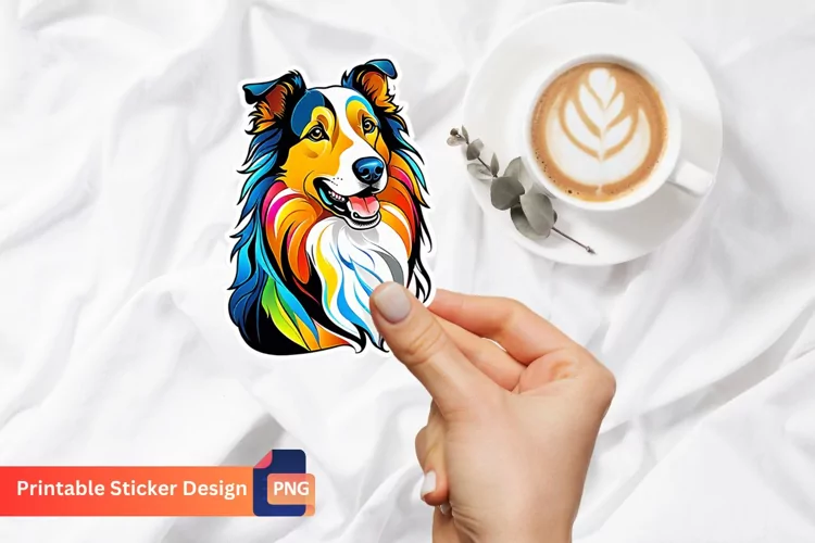 Dog Printable Sticker, Dog Sticker Sheet