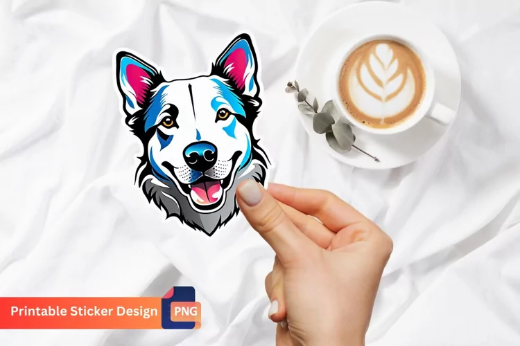 Dog Printable Sticker Sheet, Dog Printable Sticker