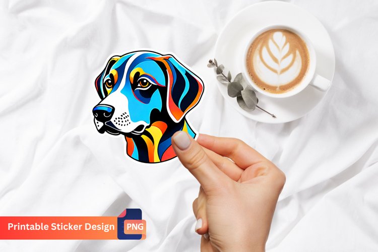Dog Printable Sticker Sheet, Dog Printable Sticker example image 1