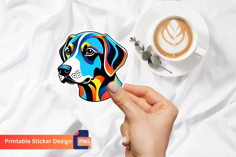 Dog Printable Sticker Sheet, Dog Printable Sticker