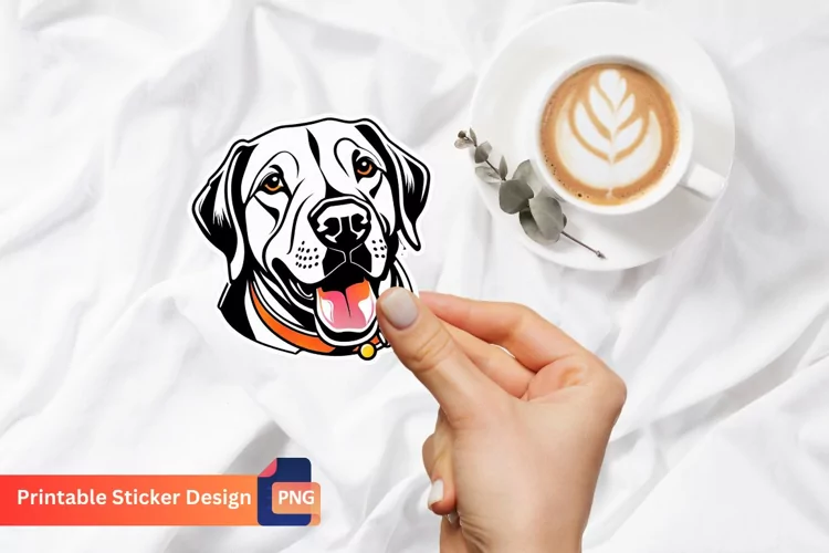 Dog Printable Sticker Sheet, Dog Printable Sticker