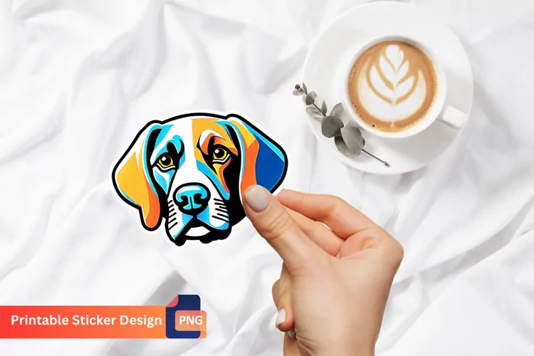 Dog Printable Sticker Sheet, Dog Printable Sticker