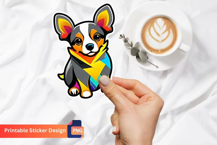 Dog Printable Sticker, Dog Sticker Sheet