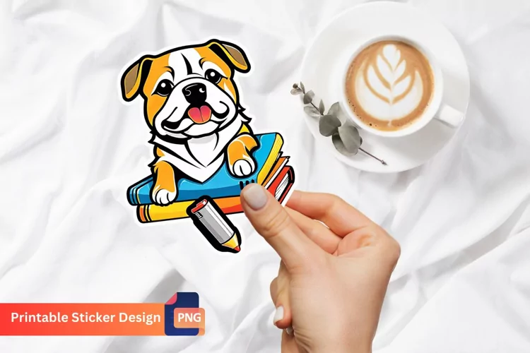 Dog Printable sticker sheet, Dog sticker Back to school