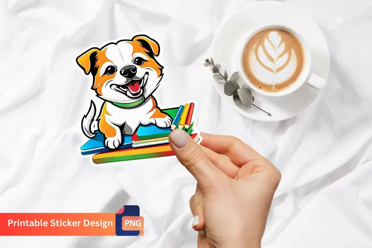 Dog Printable sticker sheet, Dog sticker Back to school