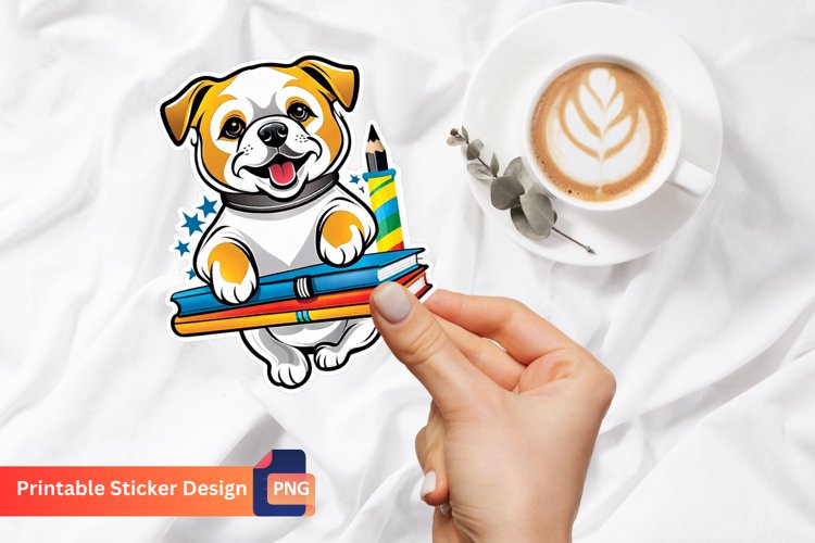 Dog Printable sticker sheet, Dog sticker Back to school example image 1
