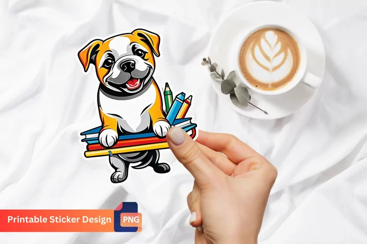 Dog Printable sticker sheet, Dog sticker Back to school