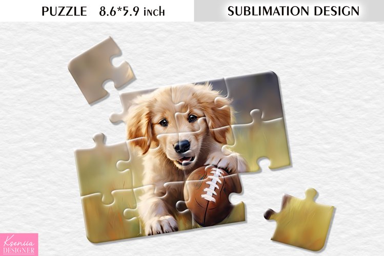 Cute Dog|American Football|Sublimation Design for Puzzle