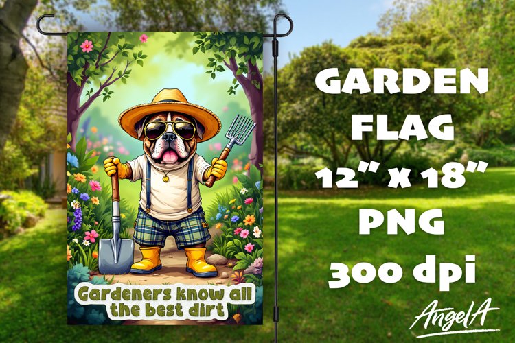Dog Garden flag sublimation, funny garden quotes, Pit bull