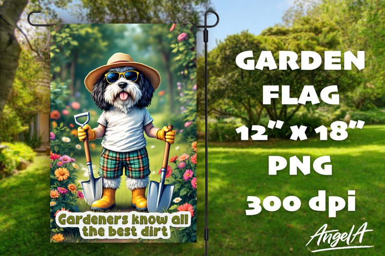 Dog Garden flag sublimation, funny garden quotes, Havanese