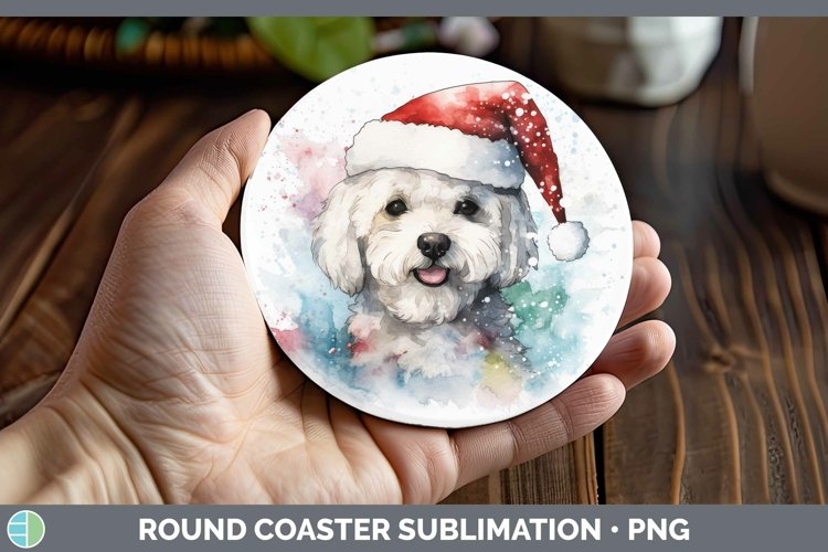 GorgeousDog Santa Hat Round Coaster design.