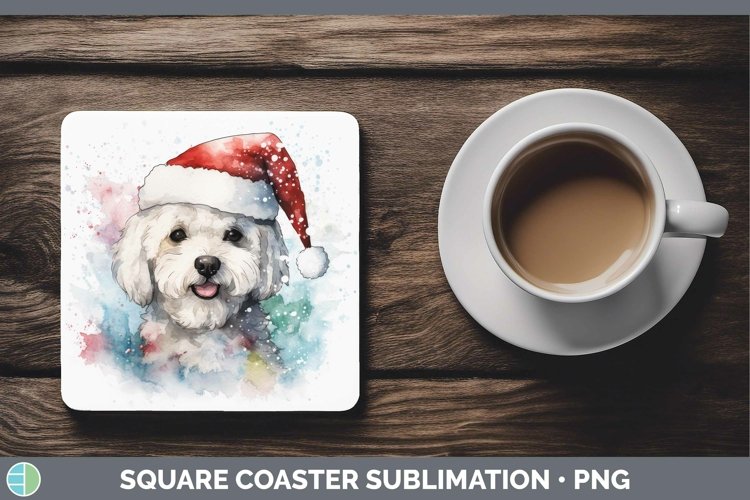 GorgeousDog Santa Hat Square Coaster design.