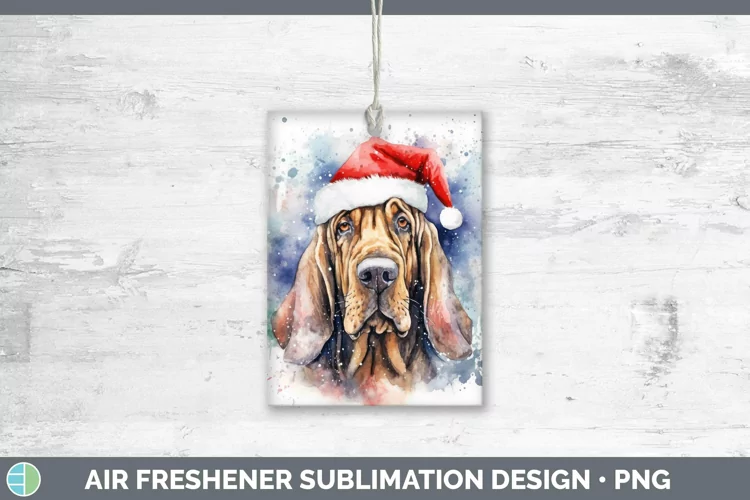 Dog Santa Hat Bloodhound Air Freshener Sublimation Car Fresh