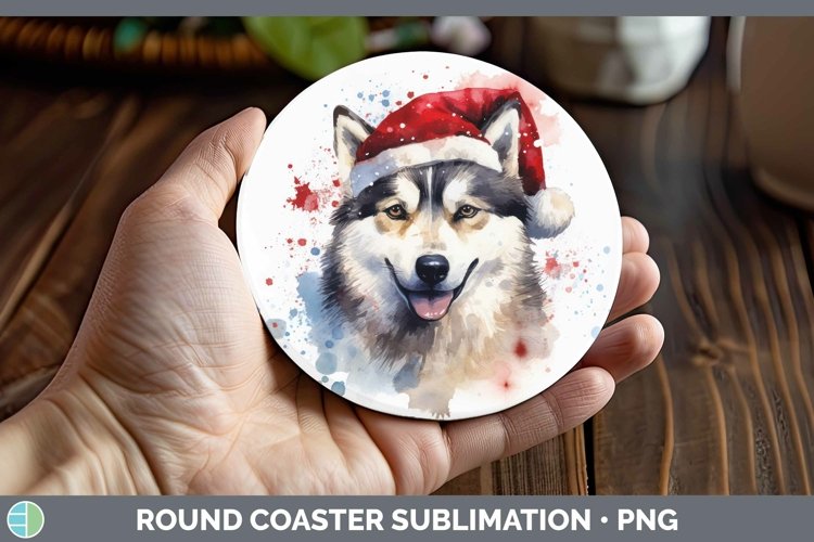 GorgeousDog Santa Hat Round Coaster design.