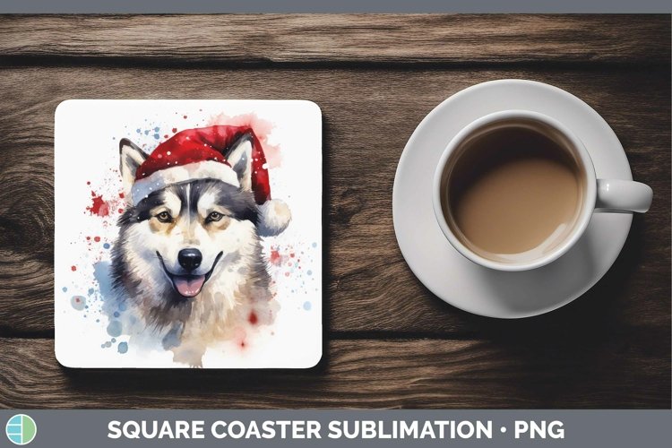 GorgeousDog Santa Hat Square Coaster design.