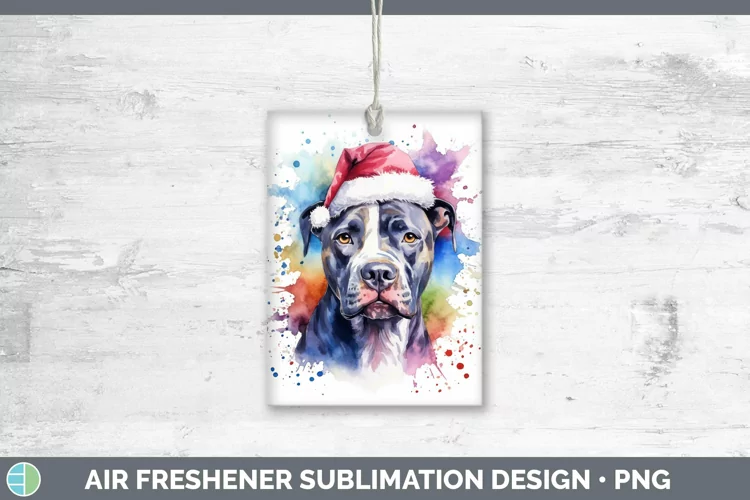 Dog Santa Hat Pit Bull Air Freshener Sublimation Car Freshen